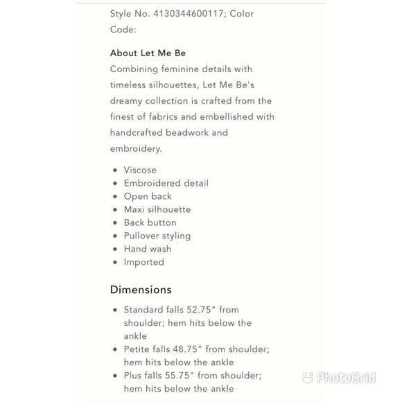 Embroidered Open-Back Maxi Dress - NWT ***Coming soon*** - Picture 5 of 7